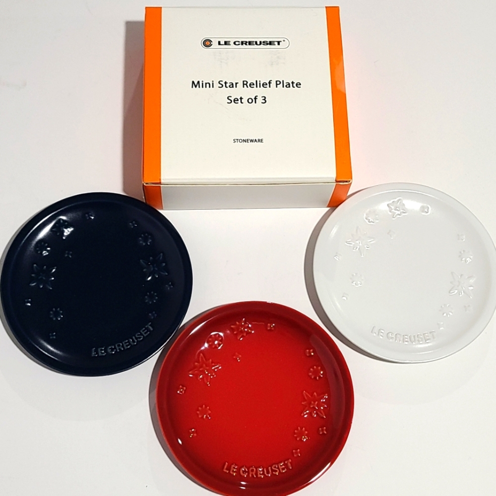 Le Creuset 3 pieces Set Mini Star Relief Plate Limited Edition *LAST SET*